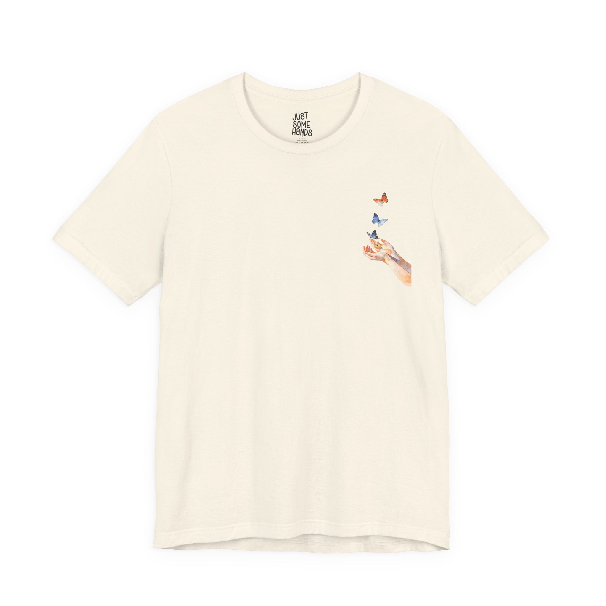 Soft Era Watercolor Butterflies Hand T-Shirt | Artsy Aesthetic Graphic Tee